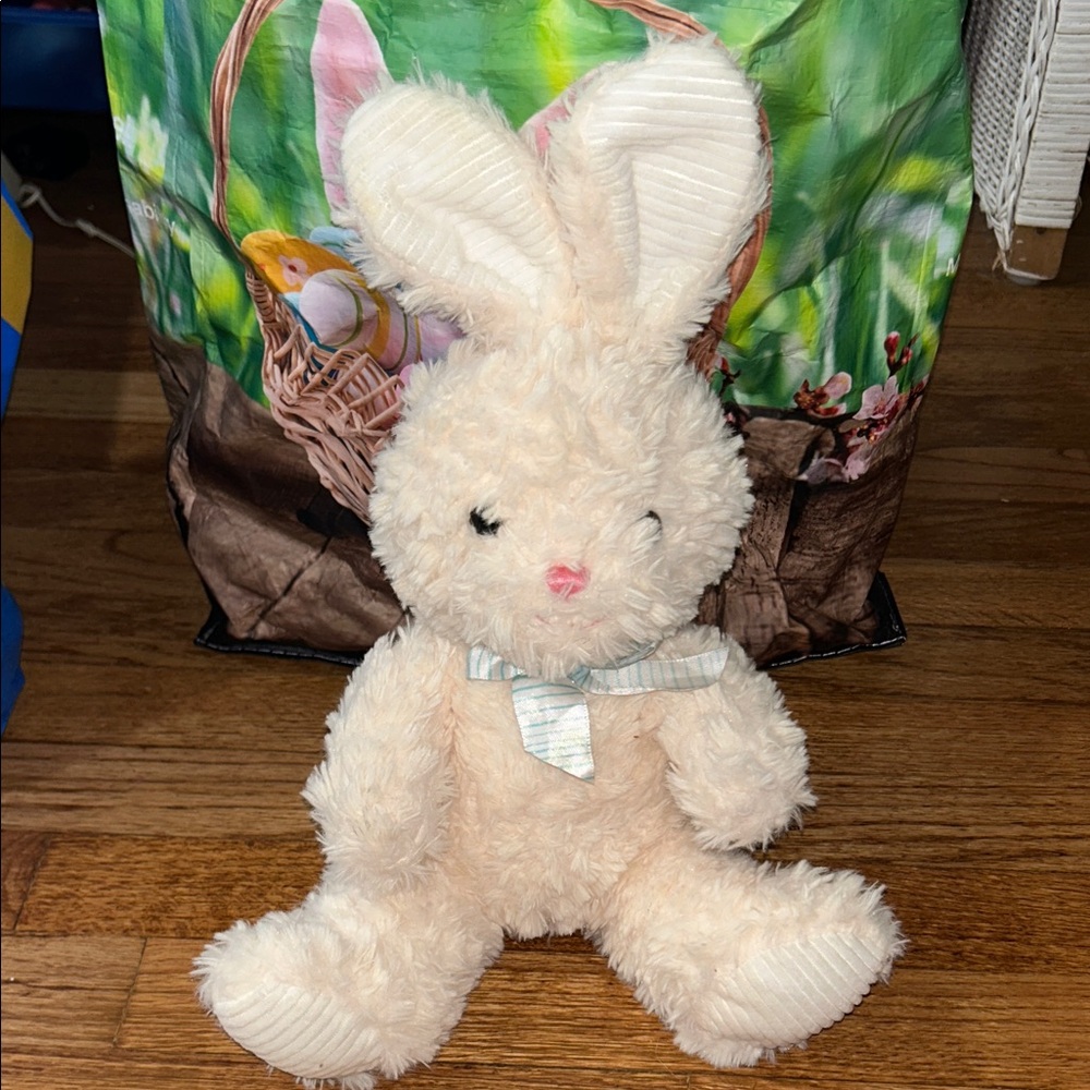 Fuzzy Bunny Plush Bunny Toy with Bow